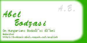 abel bodzasi business card
